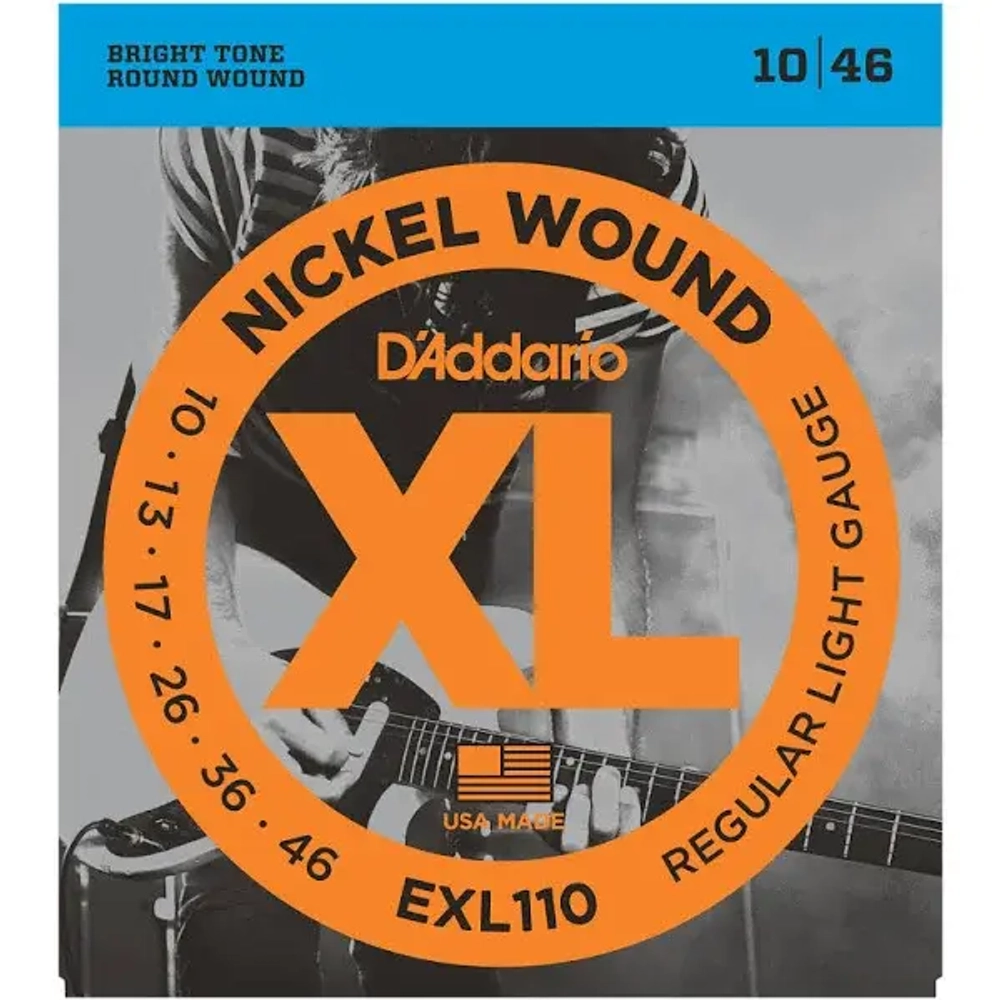 D`ADDARIO EXL110 струны для электрогитары Regular Light, никель, 10-46.