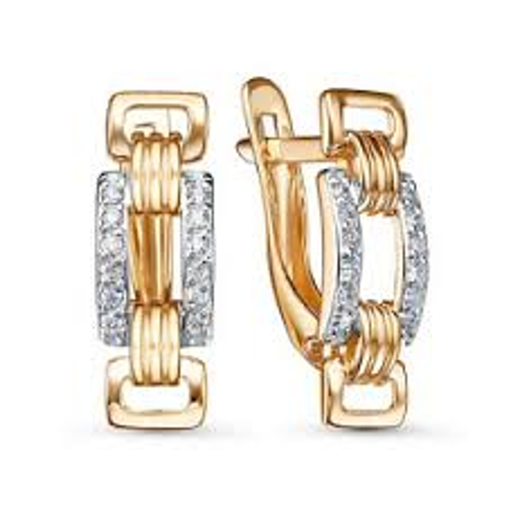 Серьги из золота с фианитами