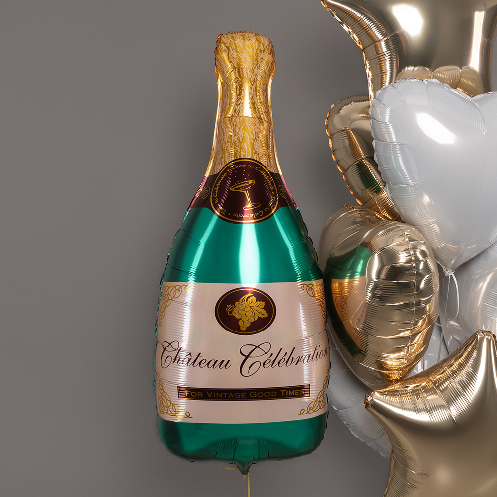 Фигура Бутылка Шампанское, зеленый 39" Fl