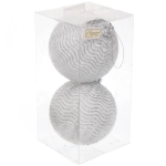 Новогодние шары VERSAILLES «Альтаир» 10 см (набор 2 шт), Серебро