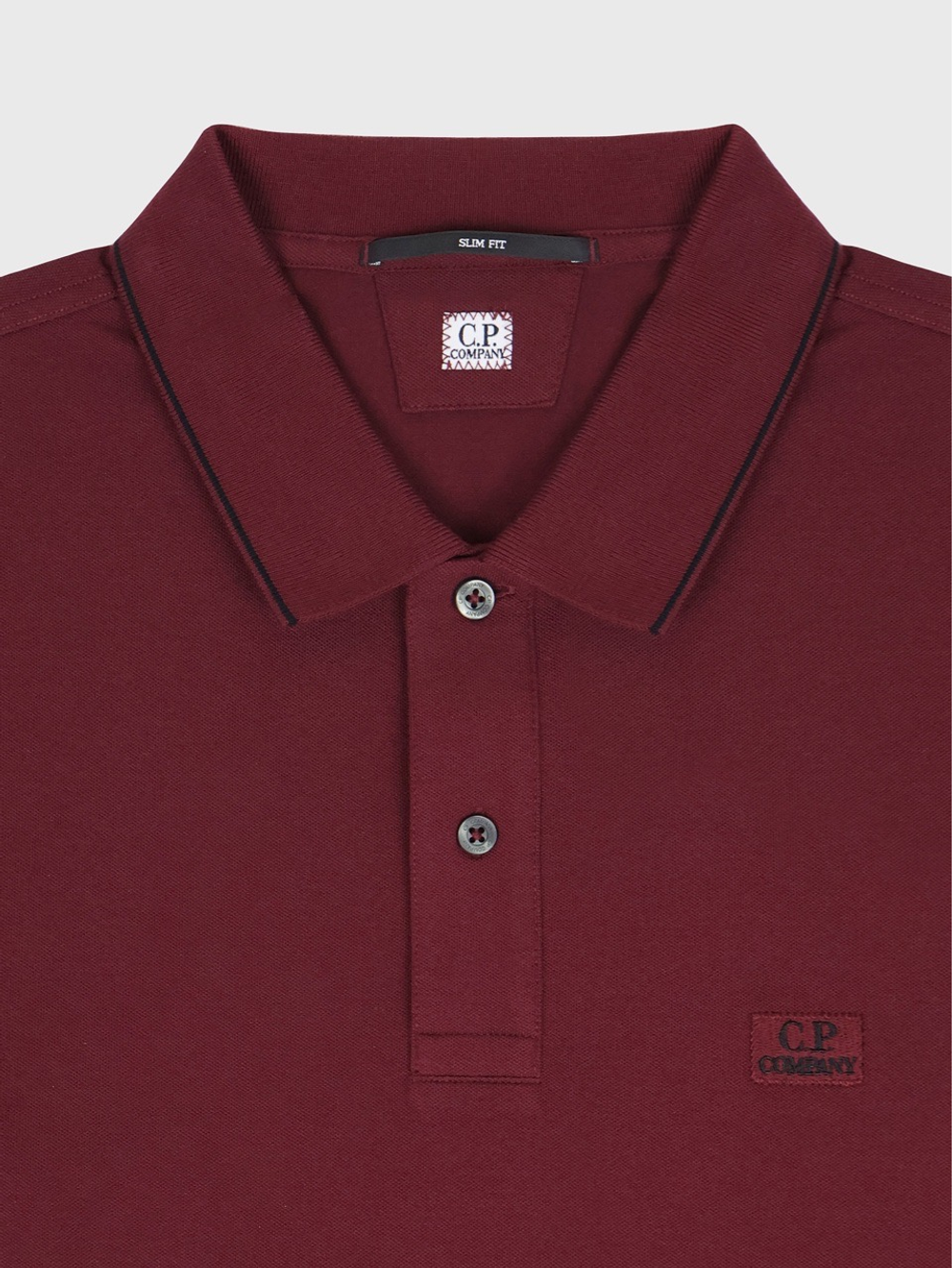 Поло с длинным рукавом C.P. Company Stretch Piquet Line Slim Wine