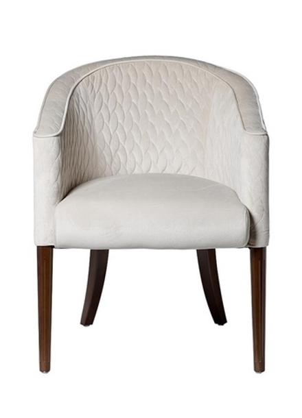 FC-32BG Кресло стеганое велюр бежевый 60*68*84см, ножки коричн.