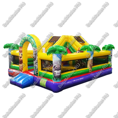 Коммерческий надувной батут "Сафари-джунгли" 6*5*2,8 м