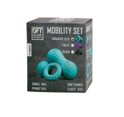 Набор из двух массажных мячей с кистевым эспандером бирюзовый