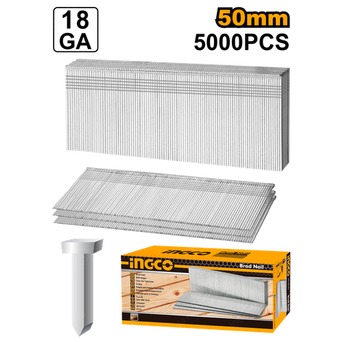 Гвозди для нейлера 18GA INGCO ANA18506 INDUSTRIAL 50 мм 6000 шт.