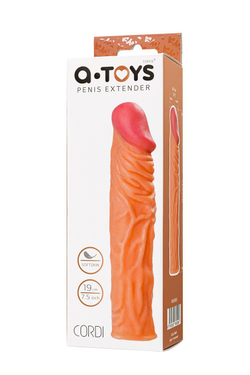 Насадка на пенис A-Toys by TOYFA Cordi, SoftSkin, телесный, 19,5 см