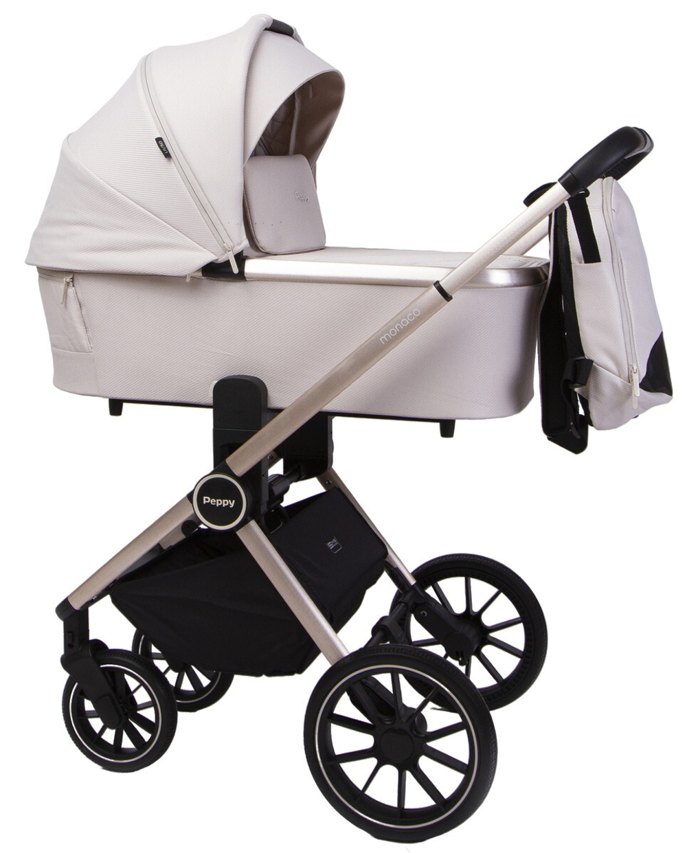 Детская коляска Peppy Monaco GP 3 в 1 Beige рама беж