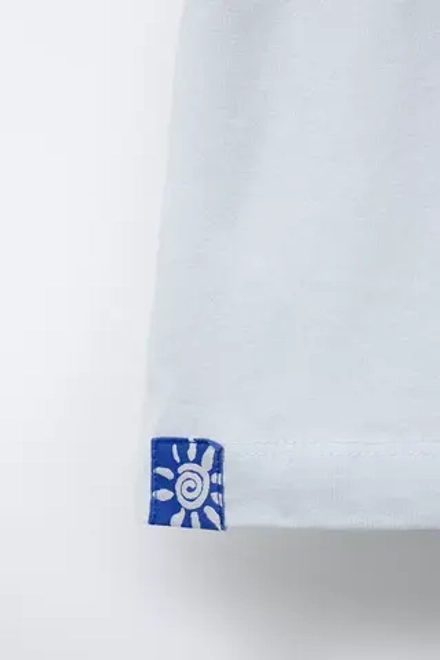 ZARA ФУТБОЛКА С НАДПИСЬЮ, НЕБЕСНО-ГОЛУБОЙ