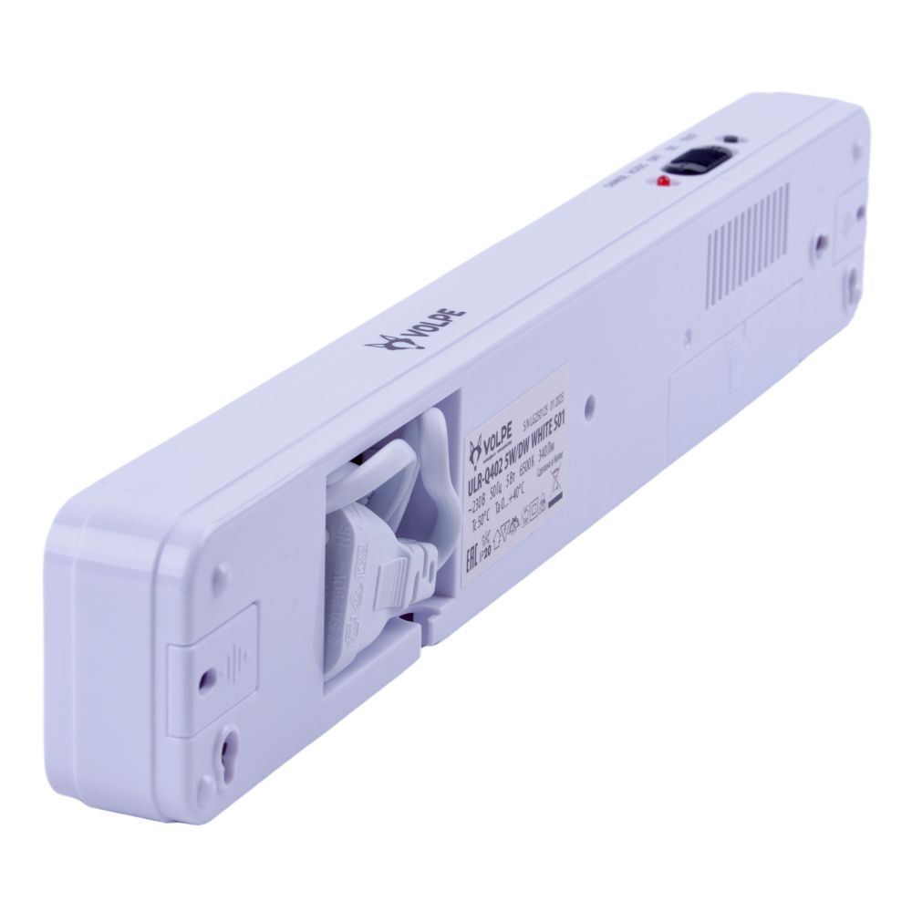 ULR-Q402 5W-DW WHITE S01 Светильник светодиодный аварийного освещения. Наклейка ВЫХОД. Дневной свет 6500K. Встроенный аккумулятор AC-DС. Корпус белый. ТМ Volpe.