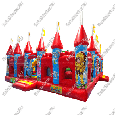 Коммерческий надувной батут "Яркое средневековье" 10*7*4 м