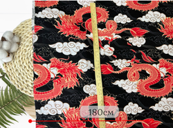 Кулирка ХБ ДРАКОНЫ КРАСНЫЕ пл 140-145 гр карде ш. 180