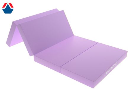 Мат спортивный складной 1000х2000х100 мм  4 сложения (вин.кожа) СИРЕНЕВЫЙ