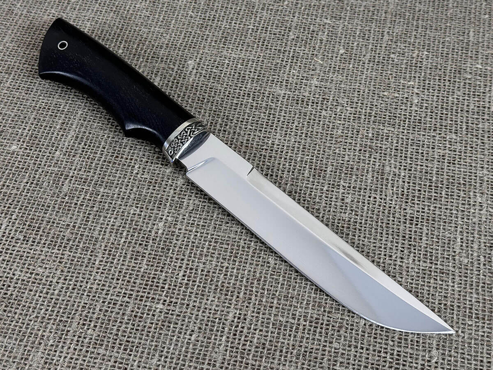 Oxoтничий нож "Атаман", сталь 95Х18, рукоять мореный черный граб