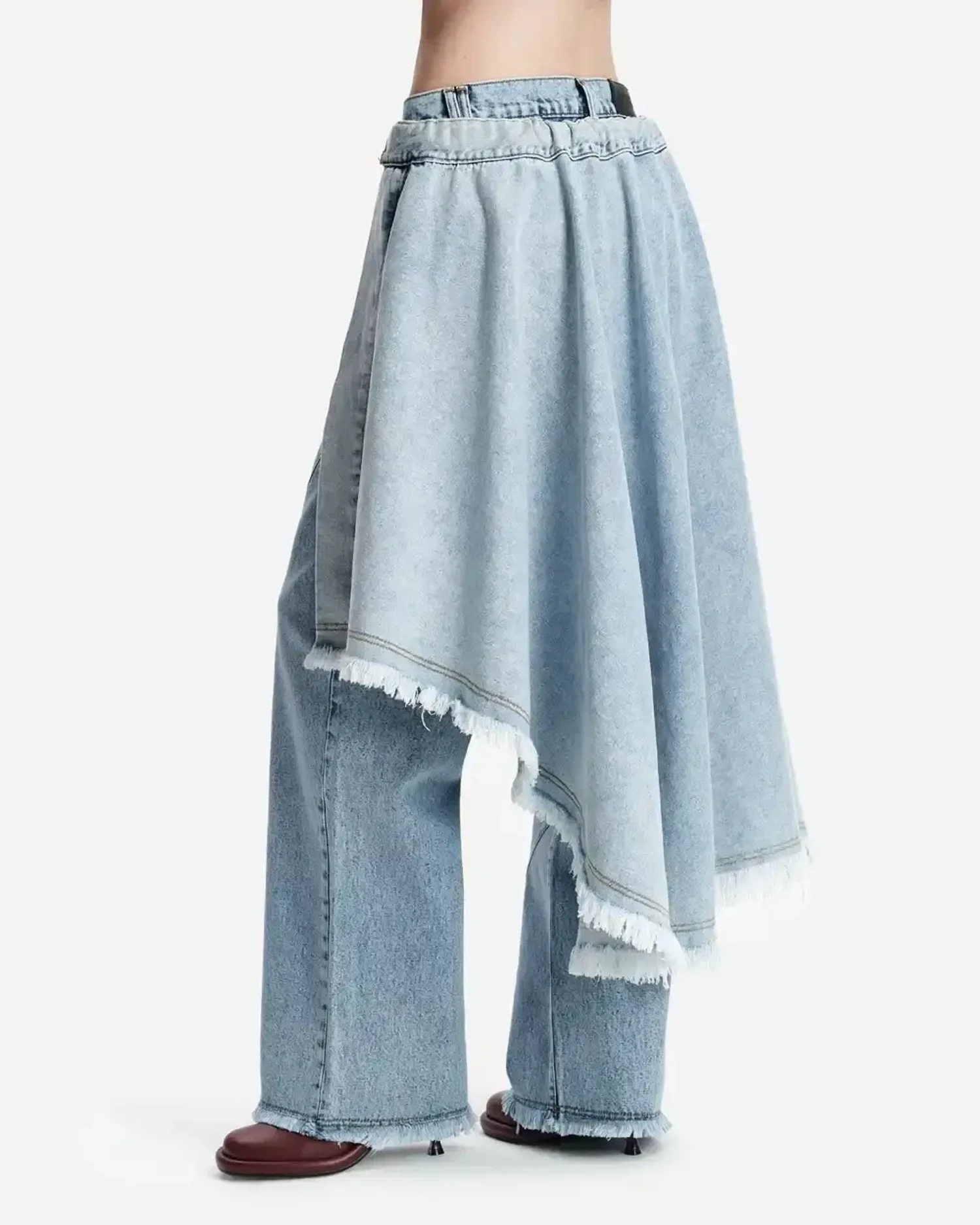 Юбка-саронг из денима голубая
