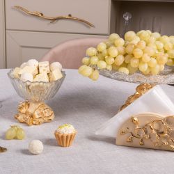 Фруктовница Орхидея Лайм Айвори со стеклянной чашей Аврора