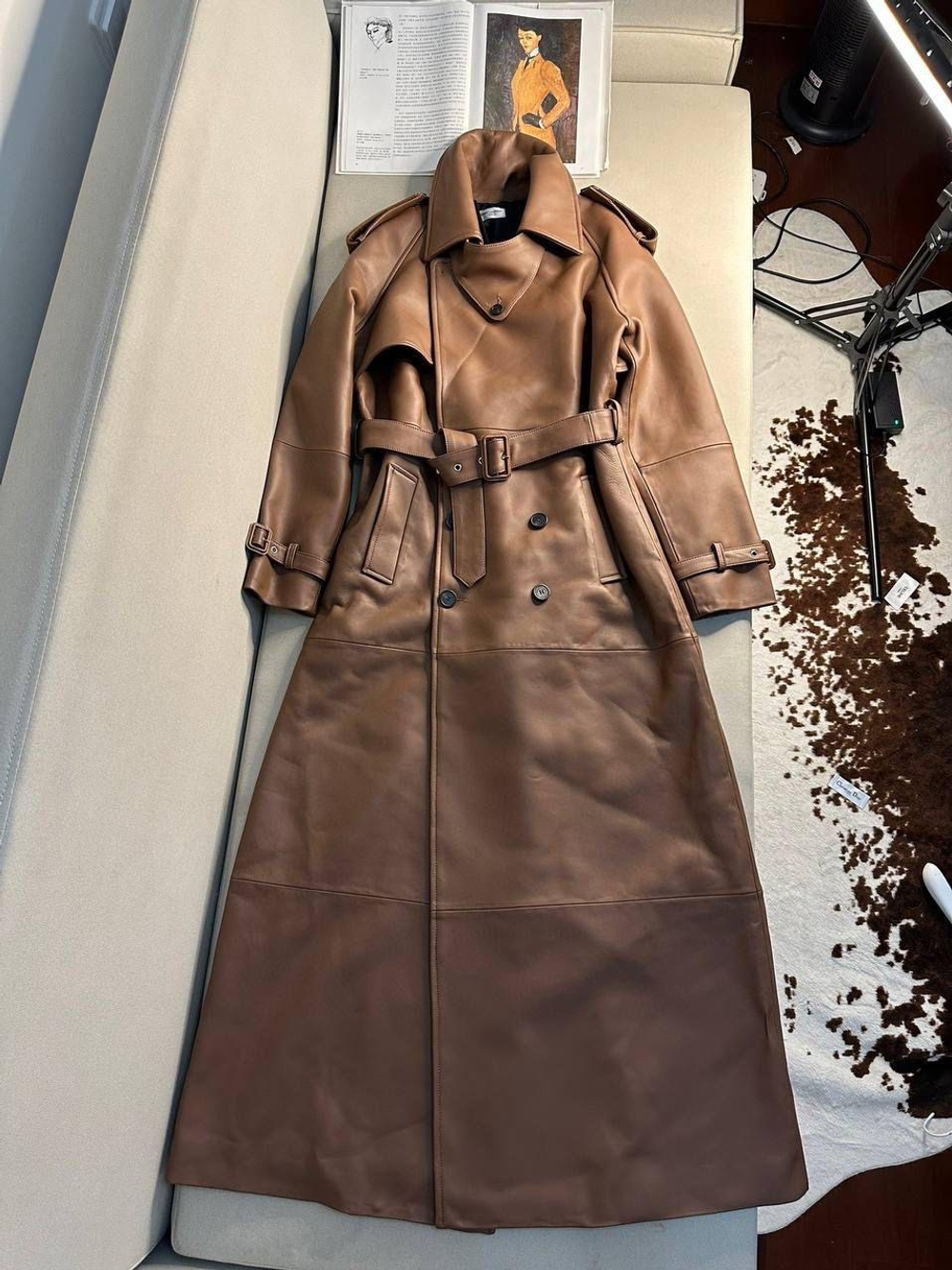 Тренч кожаный Saint Laurent