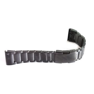 Браслет титановый QuickFit 26 мм для Garmin Fenix 7x 6x 5x, Tactix 7 Delta, Enduro 2, Instinct 2X быстросъемный (Черный)