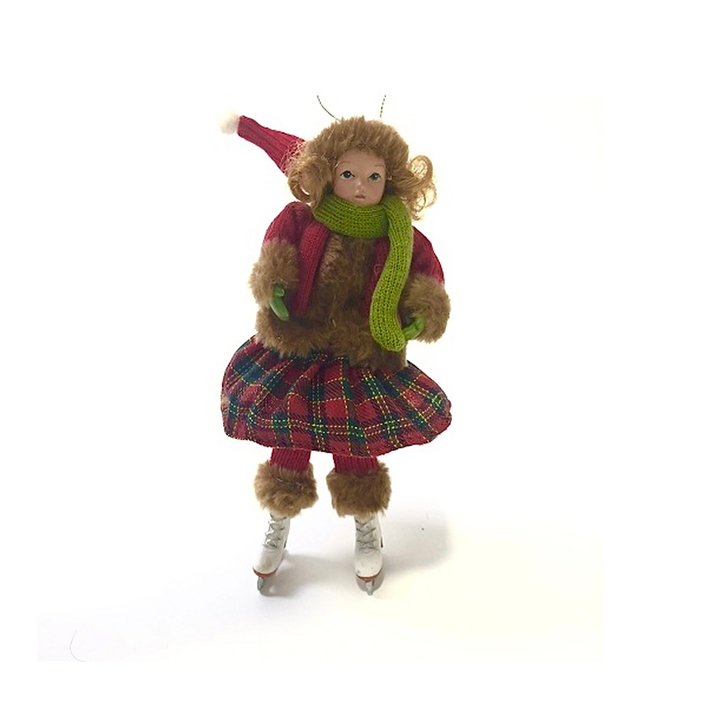 Девочка на коньках в красном 22 см [Арт. T1362]