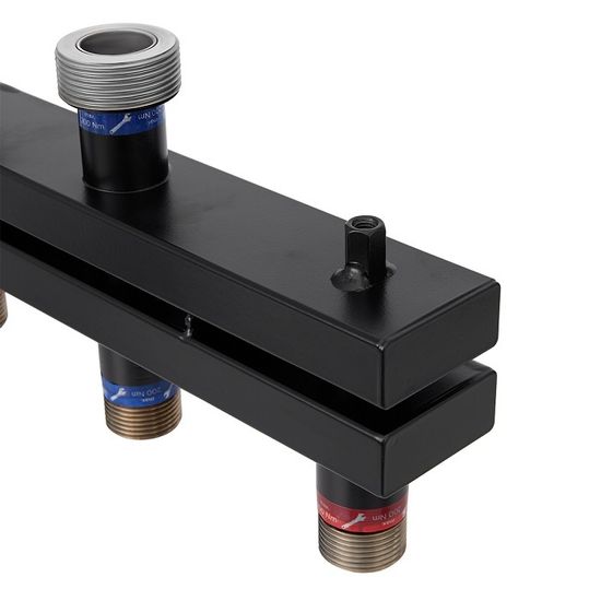 Коллектор Hoobs на 2 отопительных контура с теплоизоляцией, гайки из латуни (HB-CD70/125-2NG)