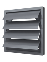 Выход стенной КФ фланец D200 жалюзи 242х242 ASA Gray ERA