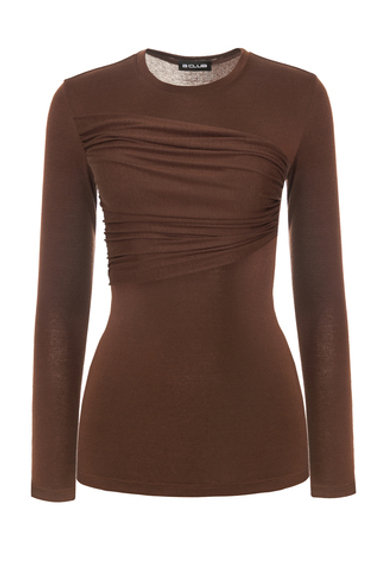 “Silhouette” Лонгслив с драпировкой на груди