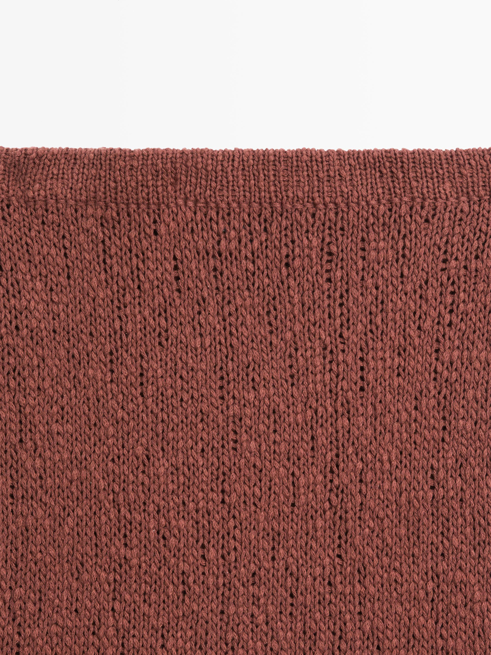 Massimo Dutti Хлопковая вязаная юбка миди, черепичный