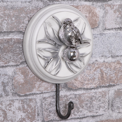 Настенный крючок Птичка Зарничка Дримс Античное серебро