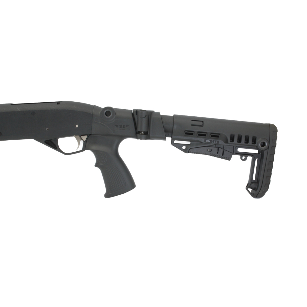 Пластиковый приклад МР-155, МР-135, DLG Tactical. Черный