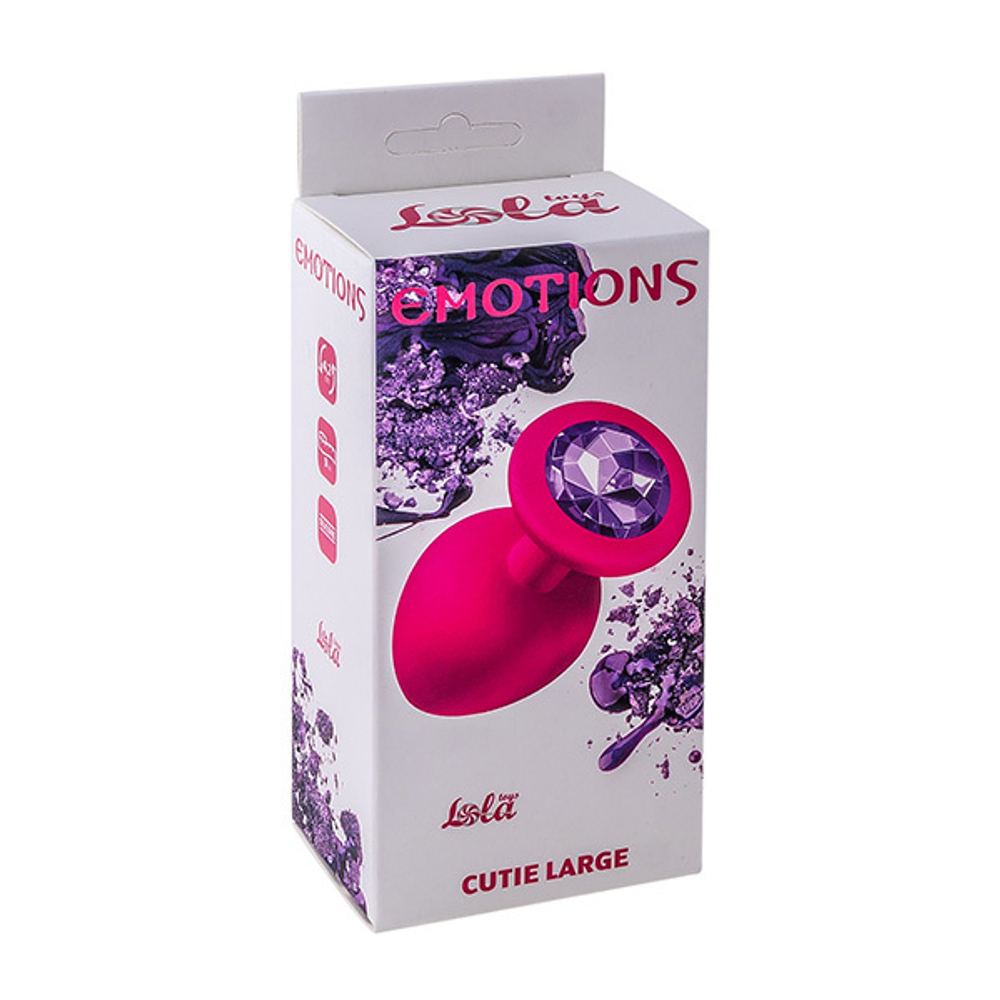 Анальная пробка 9,5см Lola Games Emotions Cutie Large Pink Dark Purple Crystal 4013-02Lola