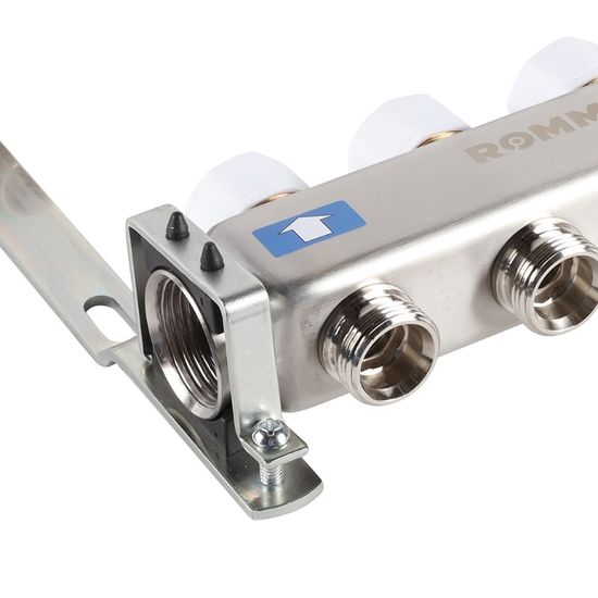 Коллектор Rommer 1"x3/4" на 3 контура с запорными клапанами (нерж. сталь) RMS-3201-000003