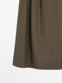 Massimo Dutti Юбка миди со складками-плиссе, хаки