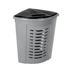 Корзина для белья угловая 45л, цвет серебро 05003