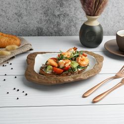 Блюдо для подачи 29*25 cм h3 cм 200 мл Crush White Matt New Brown Taiga P.L. [1]