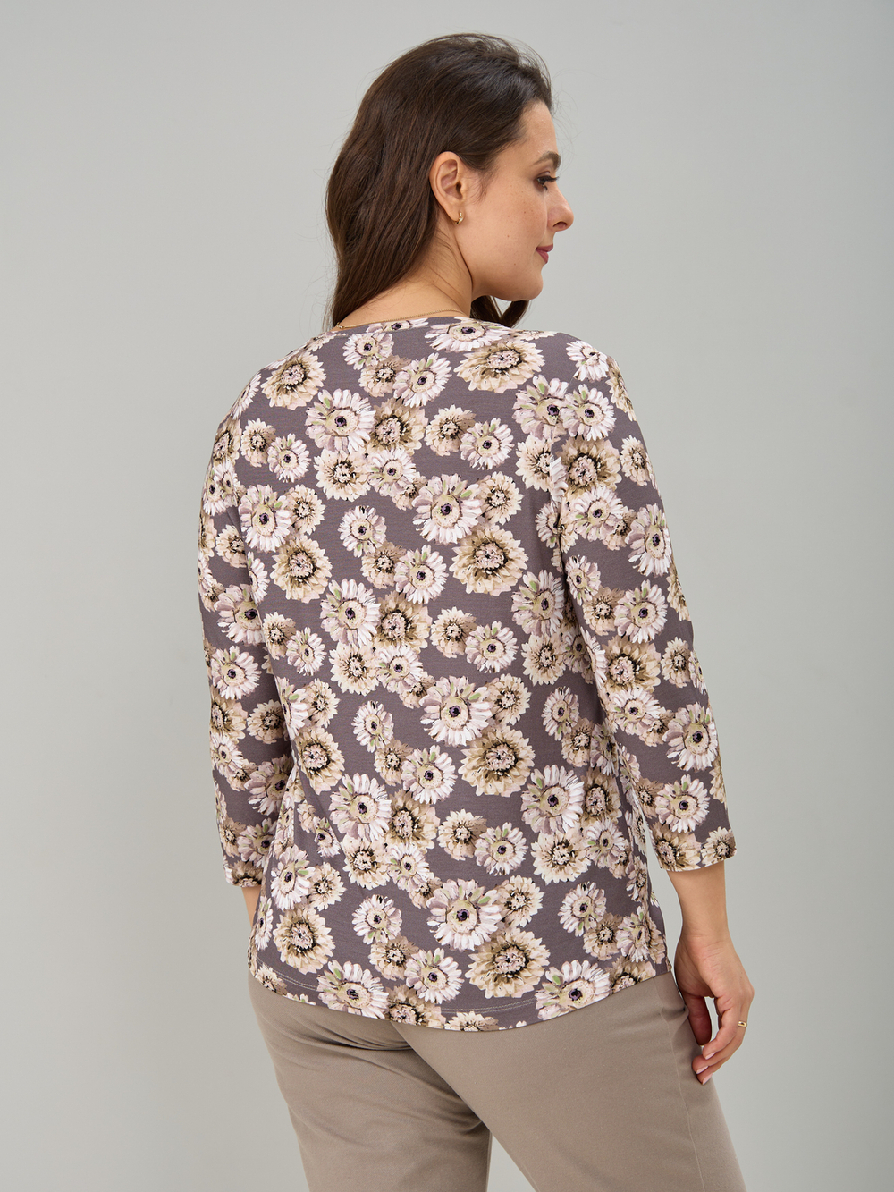 Лонгслив Лнв-306/серый-хризантемазеленая