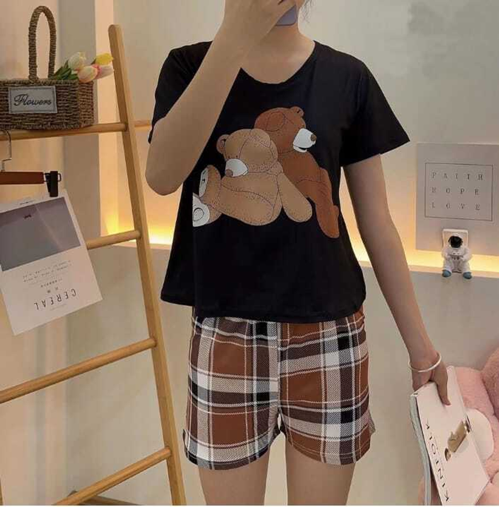 [m]Пижама жен. б/в шорты+футболка 10037