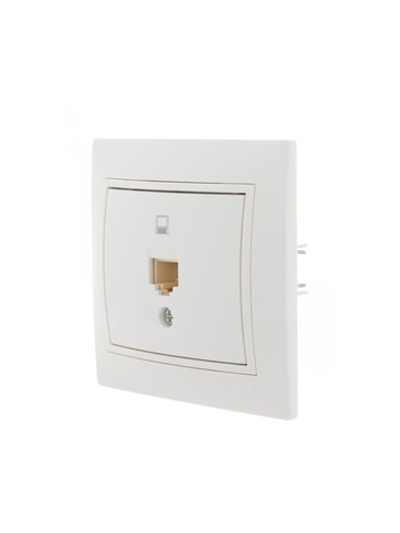 Розетка компьютерная 1-м СП Mira RJ45 бел./бел. LEZARD 701-0202-139