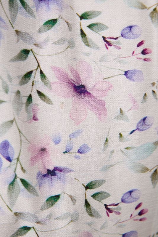 Платье на запах с воланами, цветочный принт