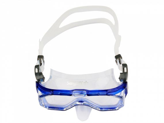 Набор маска+трубка в сумке Sargan Панорама-М прозрачный/синий