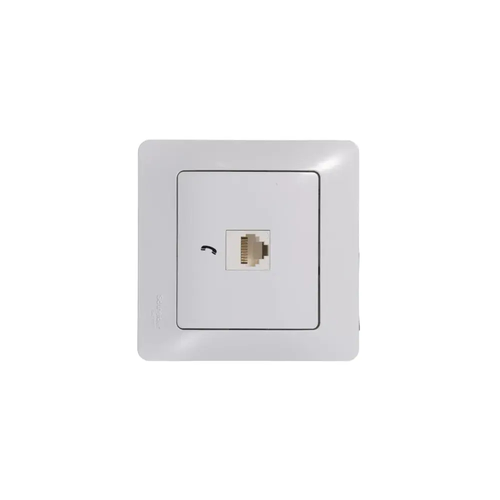 GLOSSA РОЗЕТКА телефонная RJ11, механизм, БЕЛЫЙ