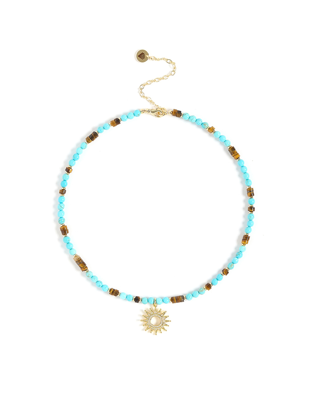 Чокер "Sun" с турквенитом и тигровым глазом Gold
