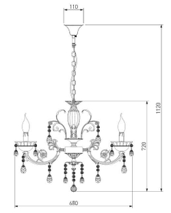 Подвесная люстра Bogate's 230/6 серебряный