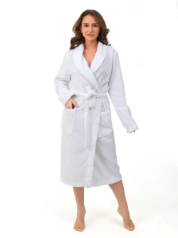 Халат гостиничный махровый "Элит" с воротником шалькой, цвет: 024-Белый