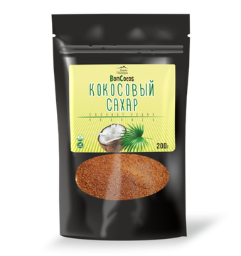 Сахар кокосовый, organic, Boncocos, 200г.