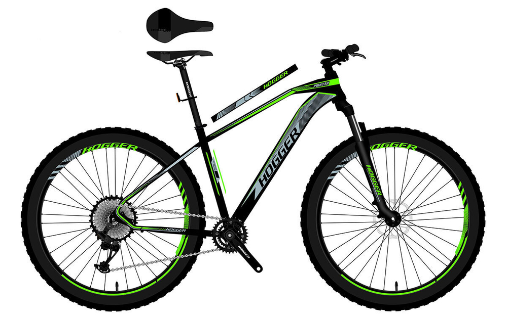 Велосипед 29 HOGGER POINTER MD, 17, сталь, 21-скор., черно-зеленый