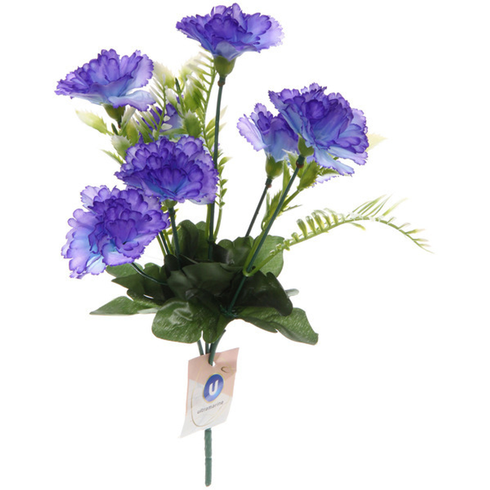 Искусственные цветы «Букет Гвоздик» 30см цвет синий