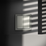 Проходной переключатель встраиваемый VOLTUM S70 двухклавишный с подсветкой 10А, (сталь)