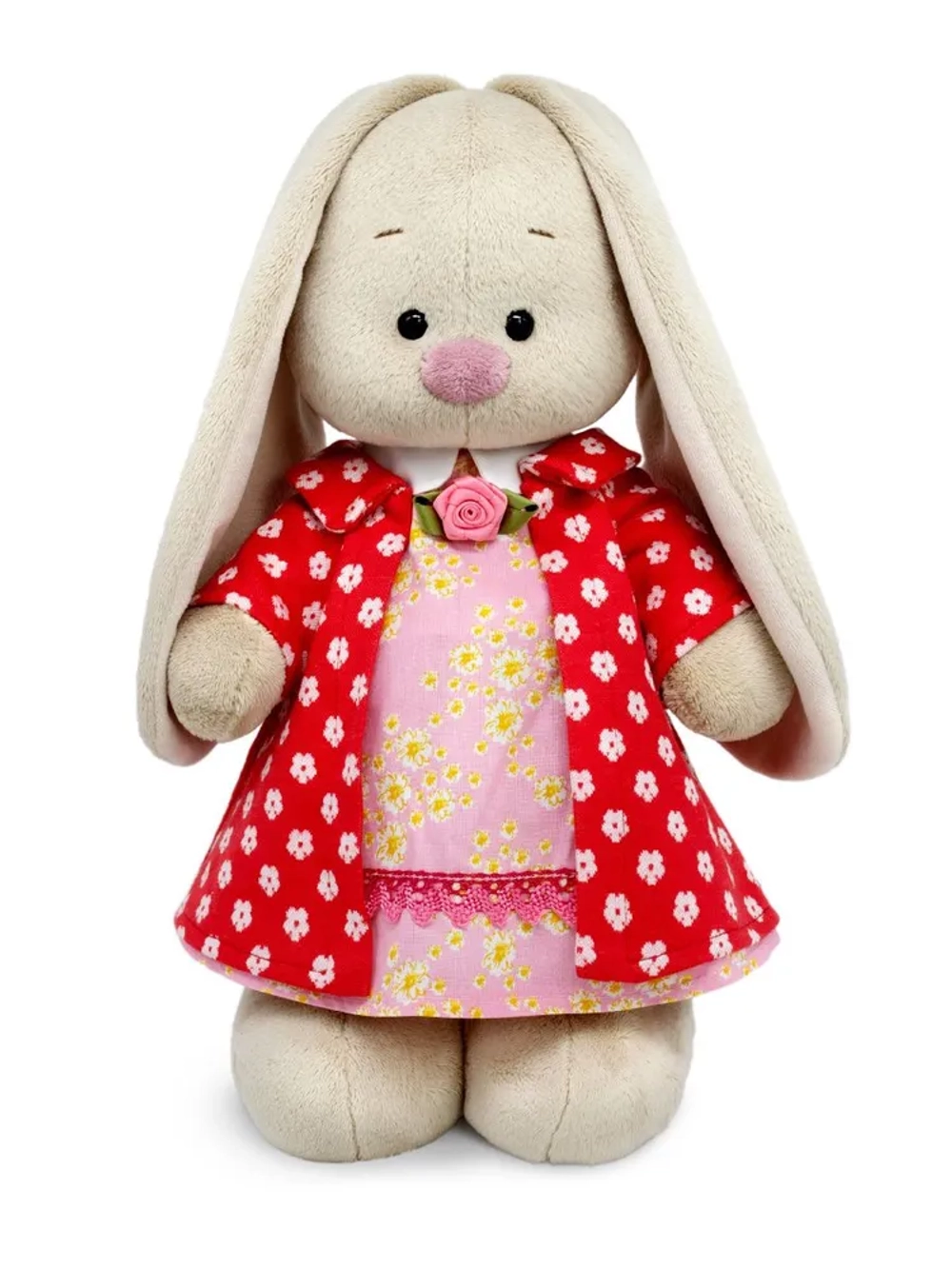 Зайка Ми в пальто и платье с цвет. принтом (большой) StM-669