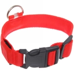 Ошейник с подсветкой и кольцом для жетона для малых пород собак «Бро видно», цвет красный, размер S - 2,5*30см (лейбл)✦