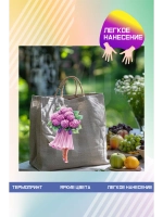 Термонаклейка на одежду, термопринт Цветок