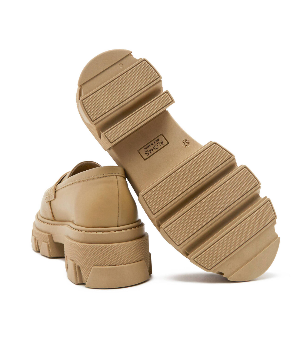 Кожаные мокасины Alohas - бежевый(S00190)